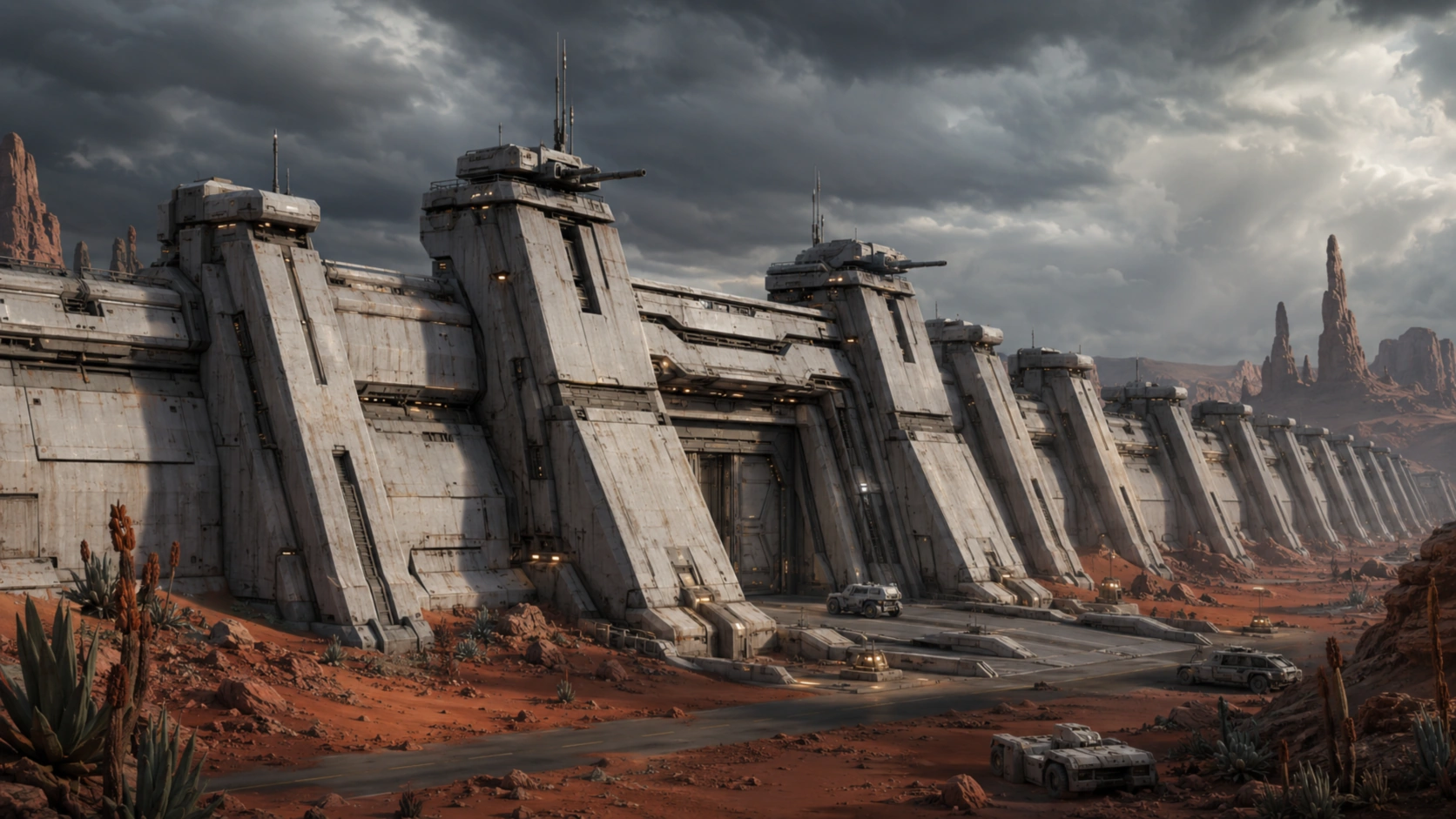 Fortified bulwark wall line defending claimed territory in the wildlands